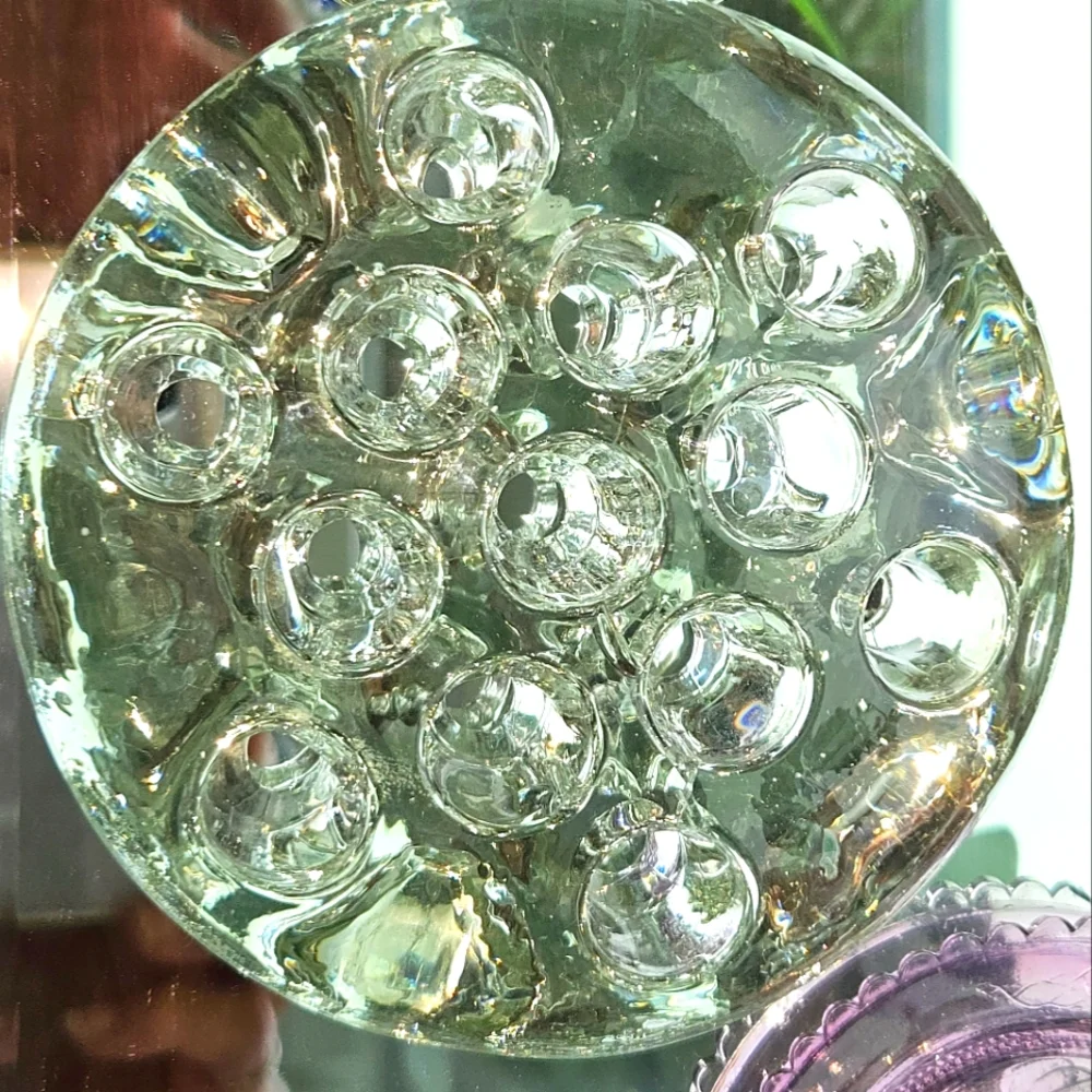 Flower Frog Glass Vintage Lot Of 2 Floral Flower Placement For Vase A+ Condition - Picture 9 of 9